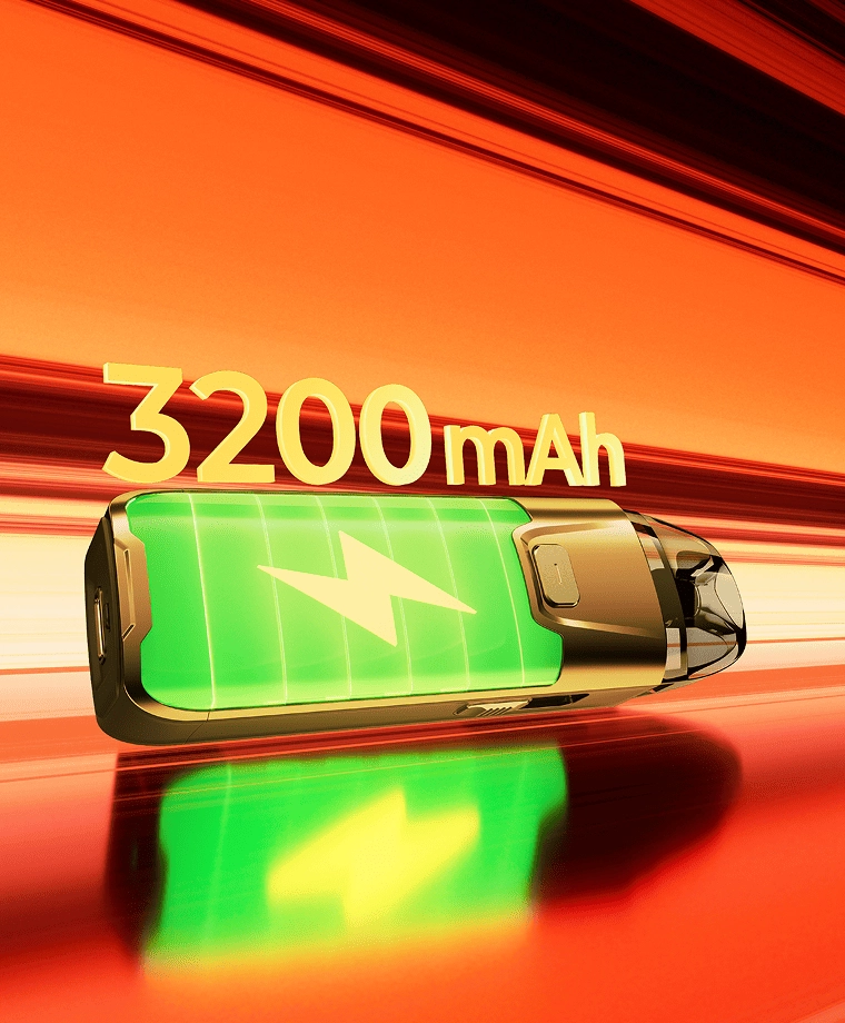 Vaporesso LUXE XR MAX 2 – longest-lasting battery vape with 3200mAh capacity ensuring prolonged usage without frequent charging.