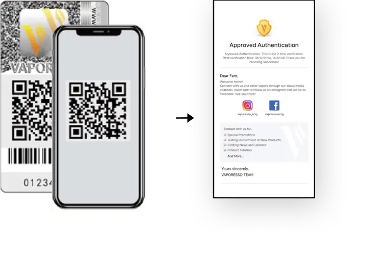 vaporesso product anti-counterfeiting verification